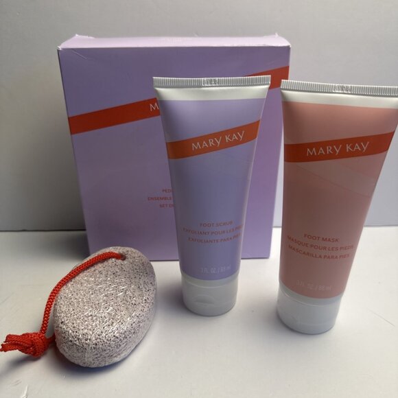 NIB Mary Kay Pedicure Set Foot Scrub Pumice Stone Mask Softener Kit Summer Care - Picture 3 of 6
